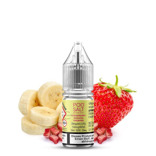 Pod Salt X Strawberry Banana Rhubarb Nic Salt Liquid