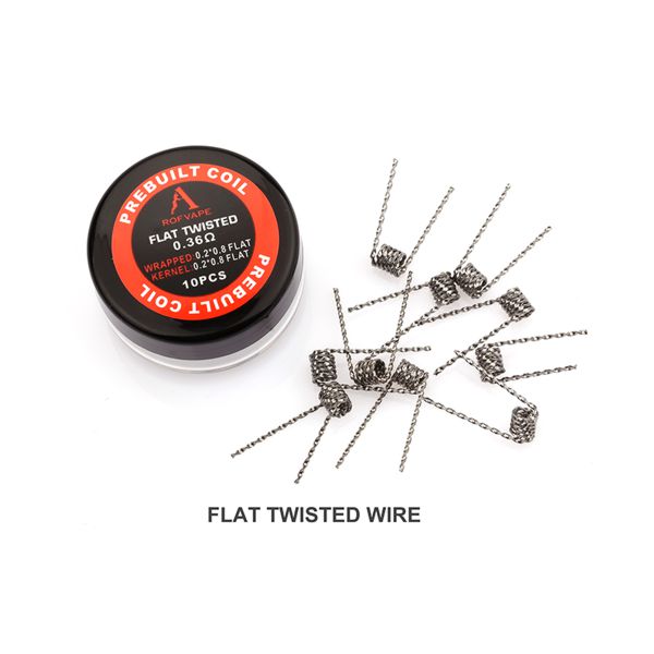 FlatTwisted_Prebuilt_Coils_4 Rofvape Flat Twisted Coils 0,36 Ohm Wicklungen 10 Stück