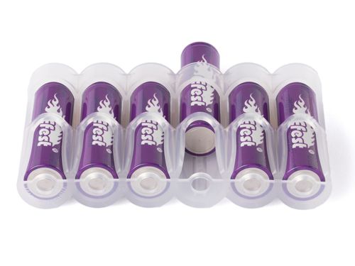 Akkuhalter-Efest-6x-18650 Efest Akku Transportbox / Halter für 6x 18650 Violett