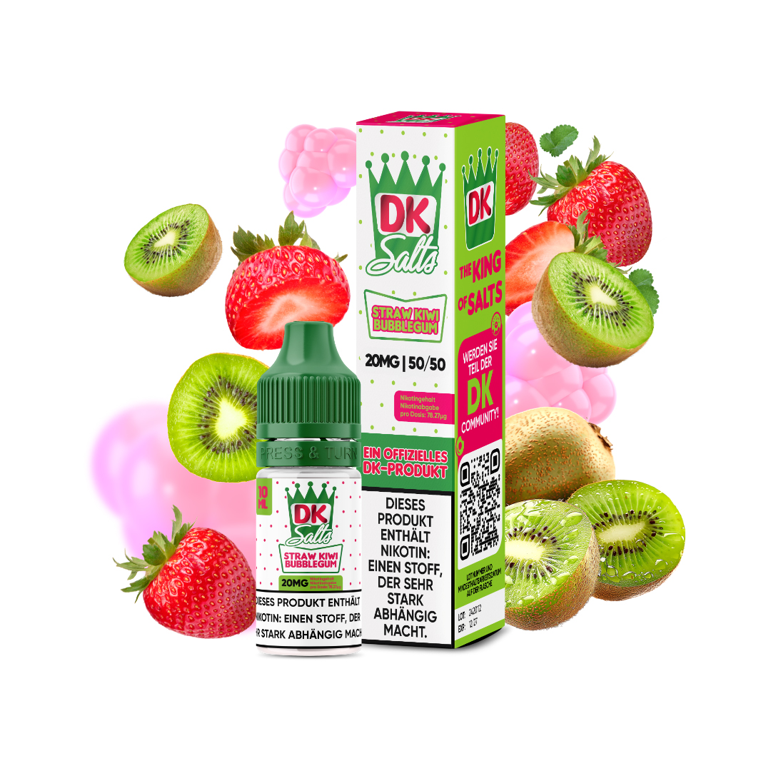 DK Salts Straw Kiwi Bubblegum Nicsalt Liquid für E-Zigaretten