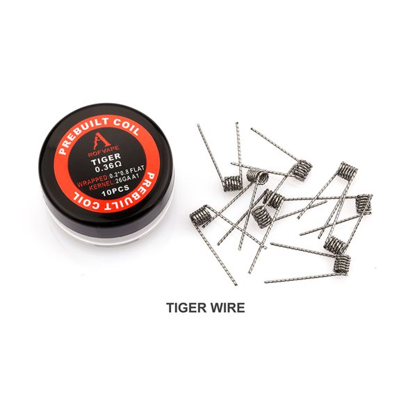 Tiger_Prebuilt_Coils Rofvape Tiger Coils 0,36 Ohm Wicklungen 10 Stück