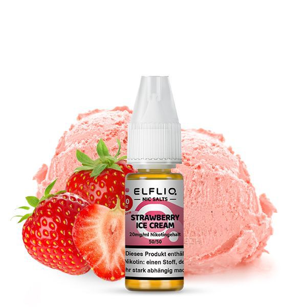 Elfliq Strawberry Ice Cream Nic Salt Liquid Elfliq Strawberry Ice Cream Nic Salt Liquid